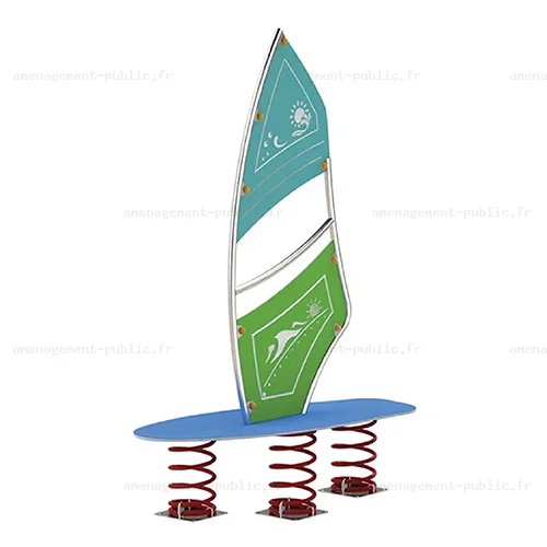 Planche à voile sur ressort pour aire de jeux